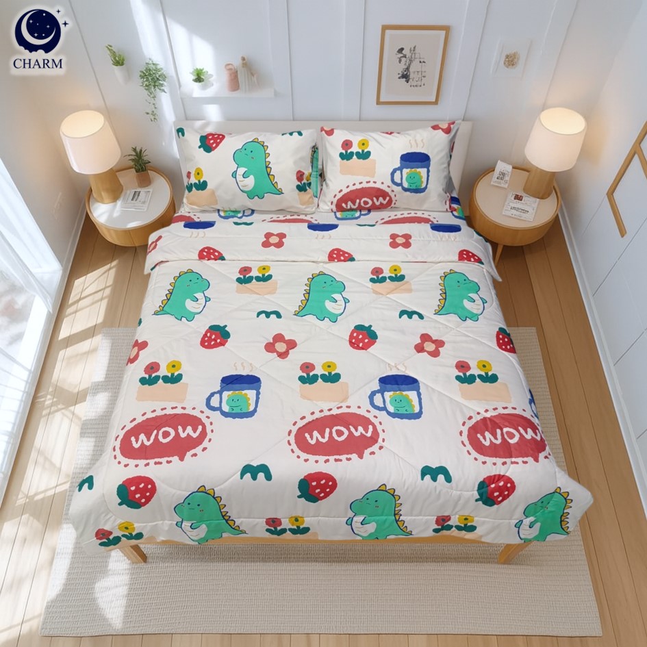 ชุดผ้าปูที่นอน 5ฟุต 4 ชิ้น CHARM สี WOW GODJI คอลเลคชั่น DREAMY_0